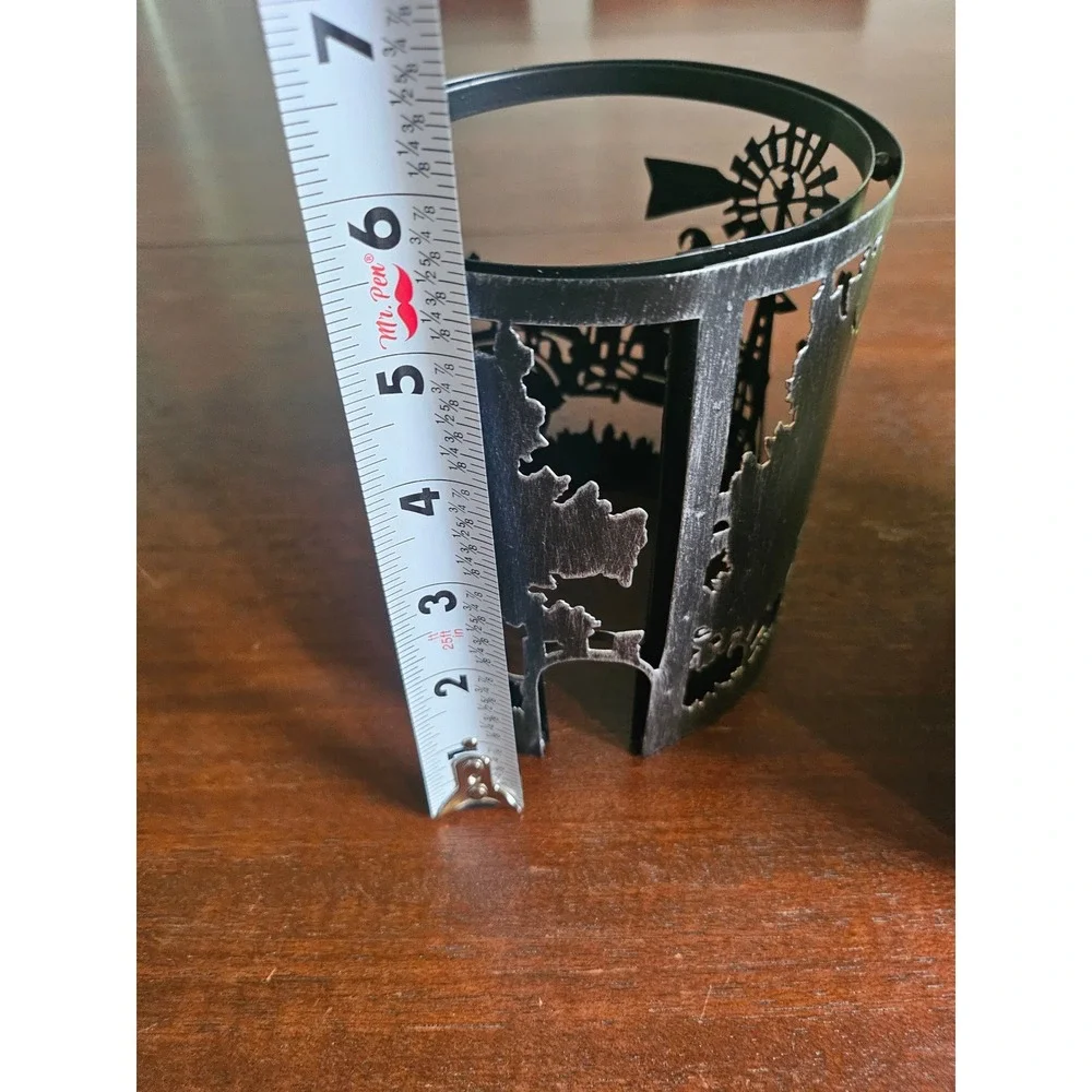 Scentsy Countryside Warmer Sleeve Home Decor Black Silver Farm Tractor Windmill